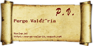 Perge Valéria névjegykártya