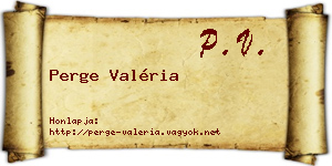 Perge Valéria névjegykártya